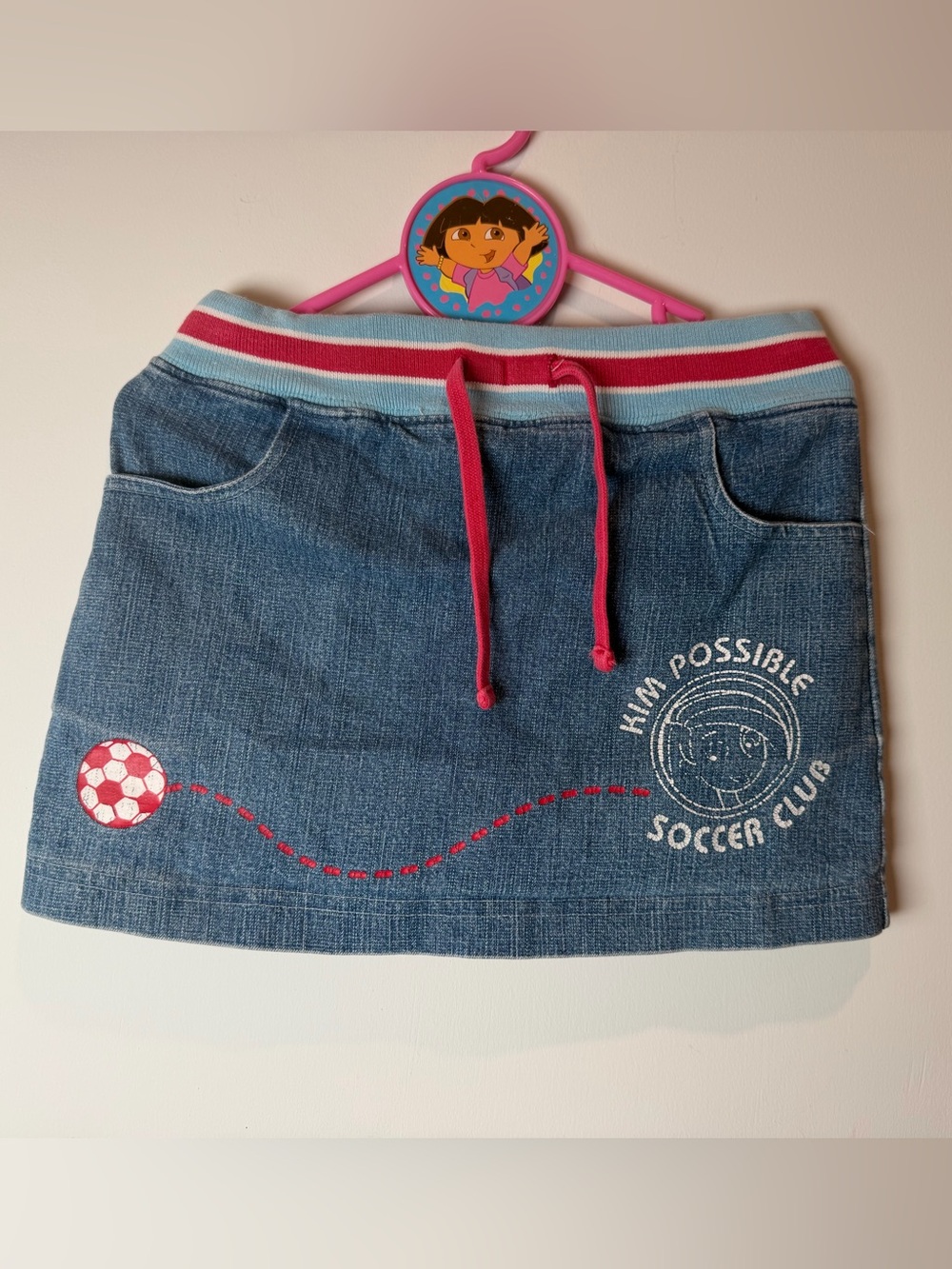 Kim Possible Skort Soccer Denim Elastic Waistband Girls 6X